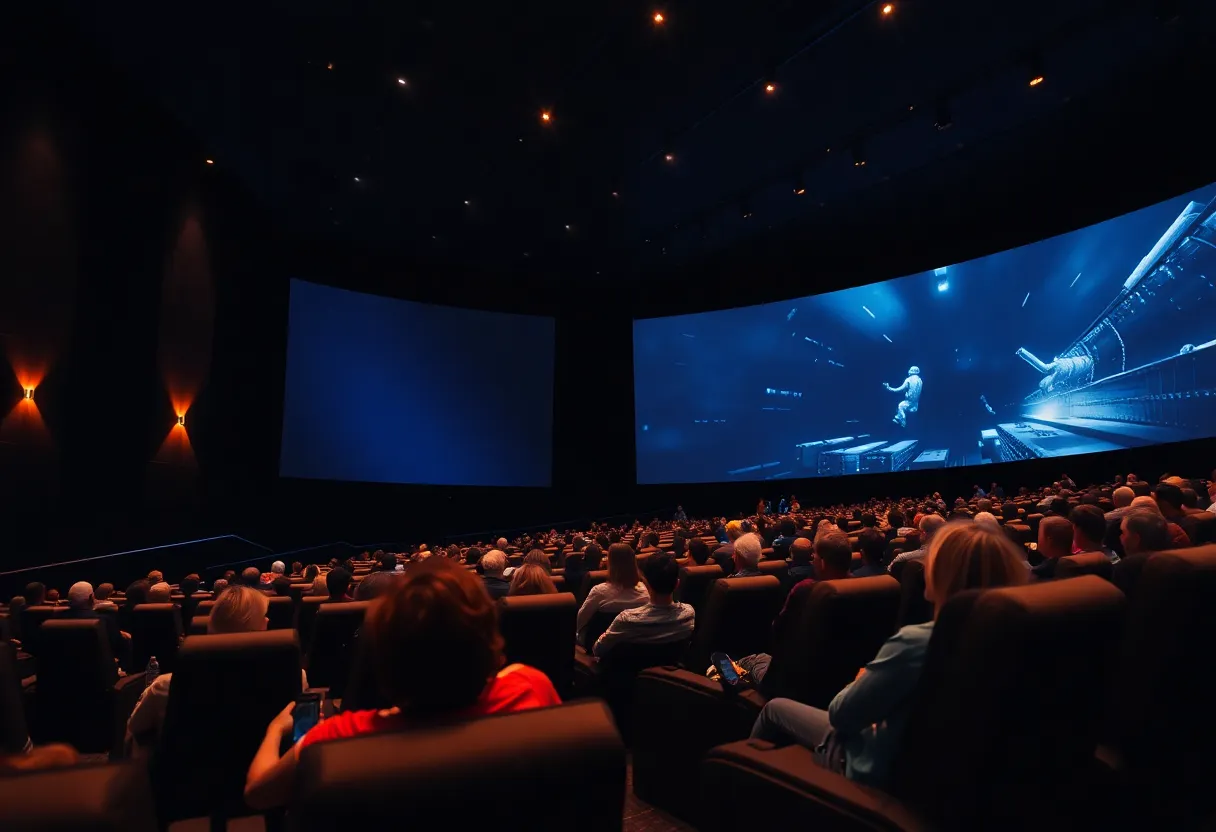 Audience enjoying the new ScreenX technology at MJR Westland Cinema