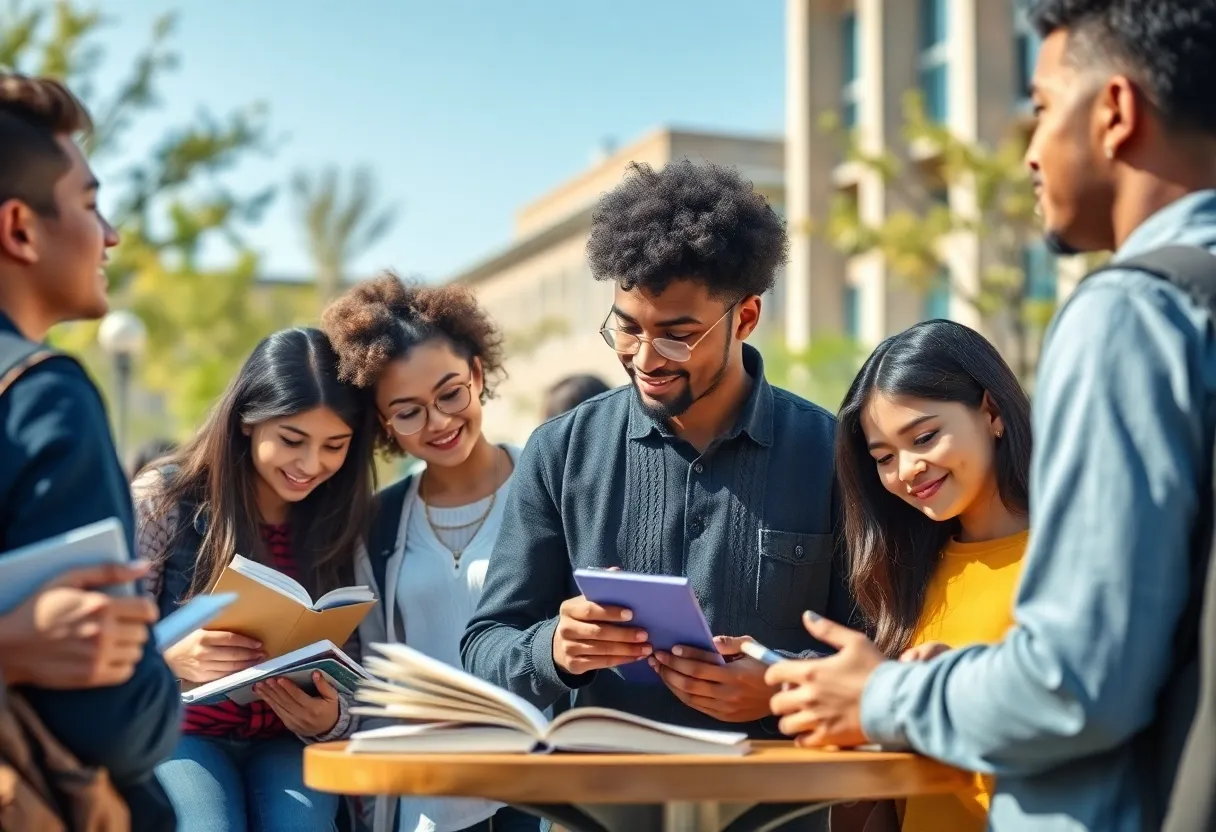 Students of various backgrounds studying together at Michigan State University