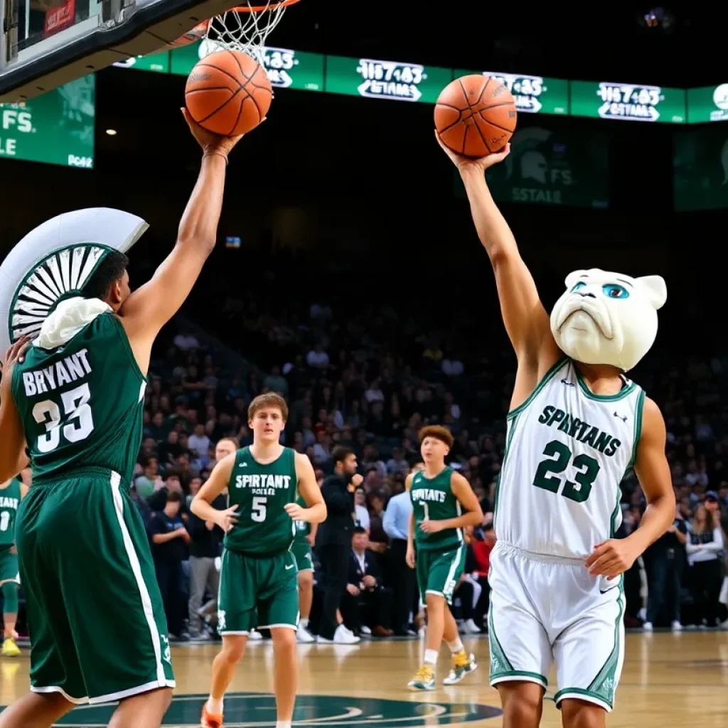 Basketball game between Michigan State Spartans and Bryant Bulldogs