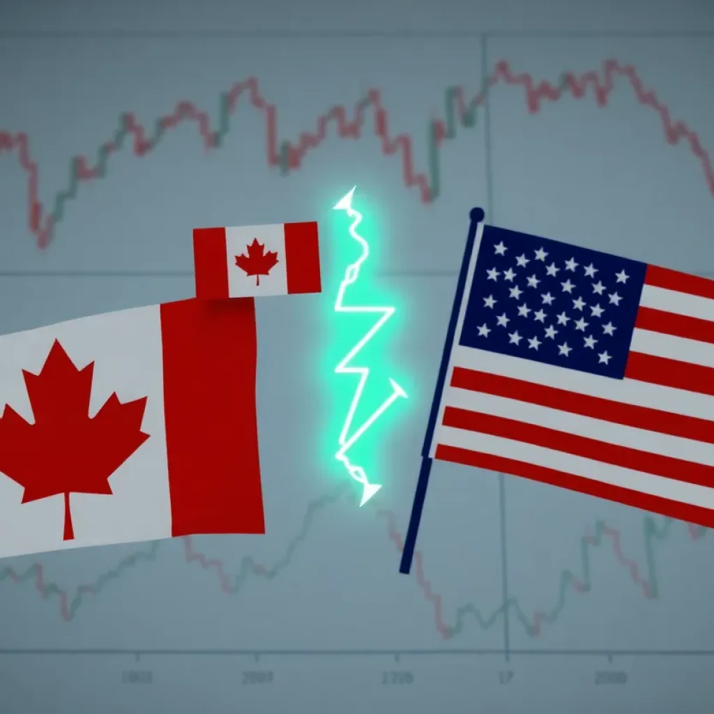 Graphic illustration representing Ontario trade tensions.