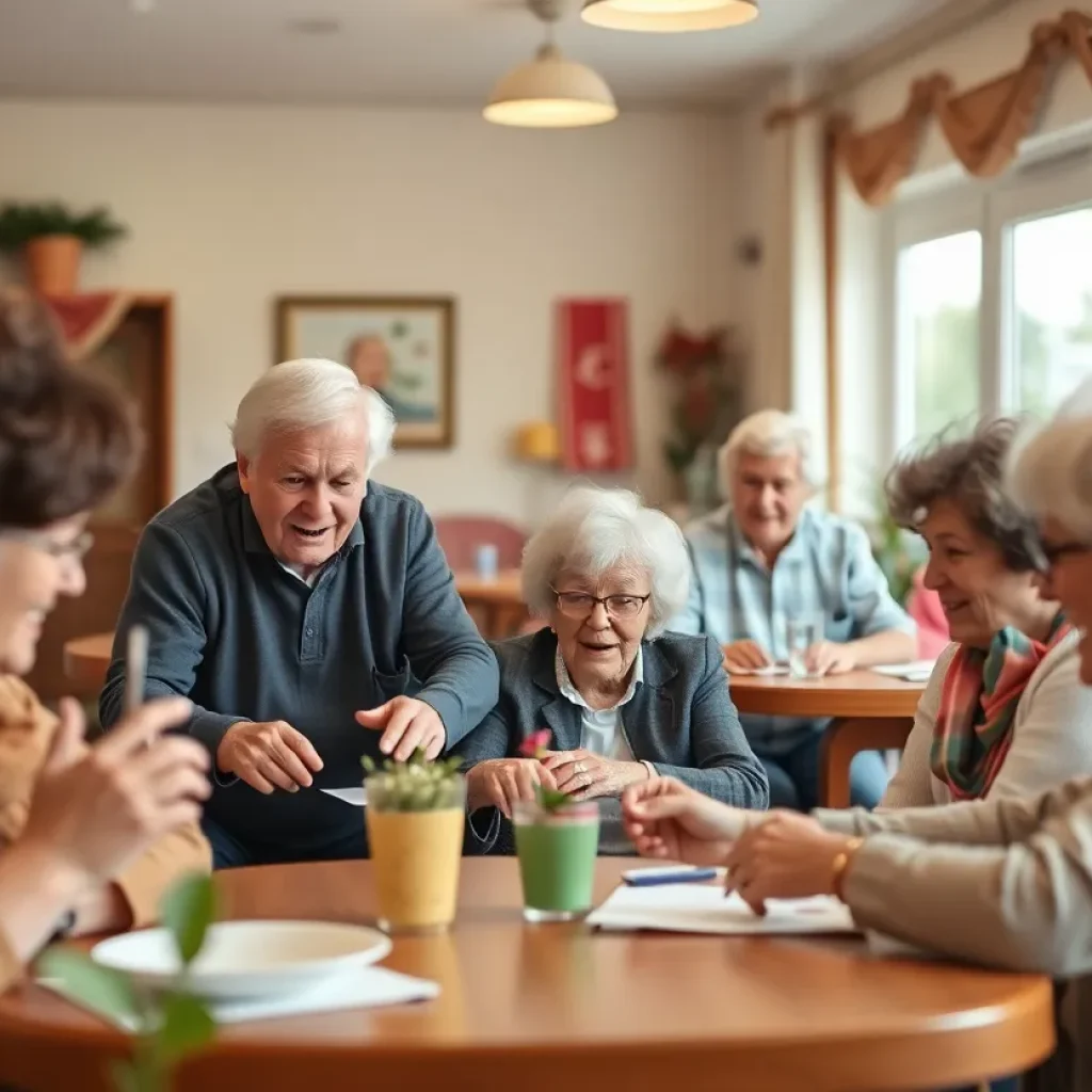 Elderly individuals participating in activities at the Oregon Area Senior Center