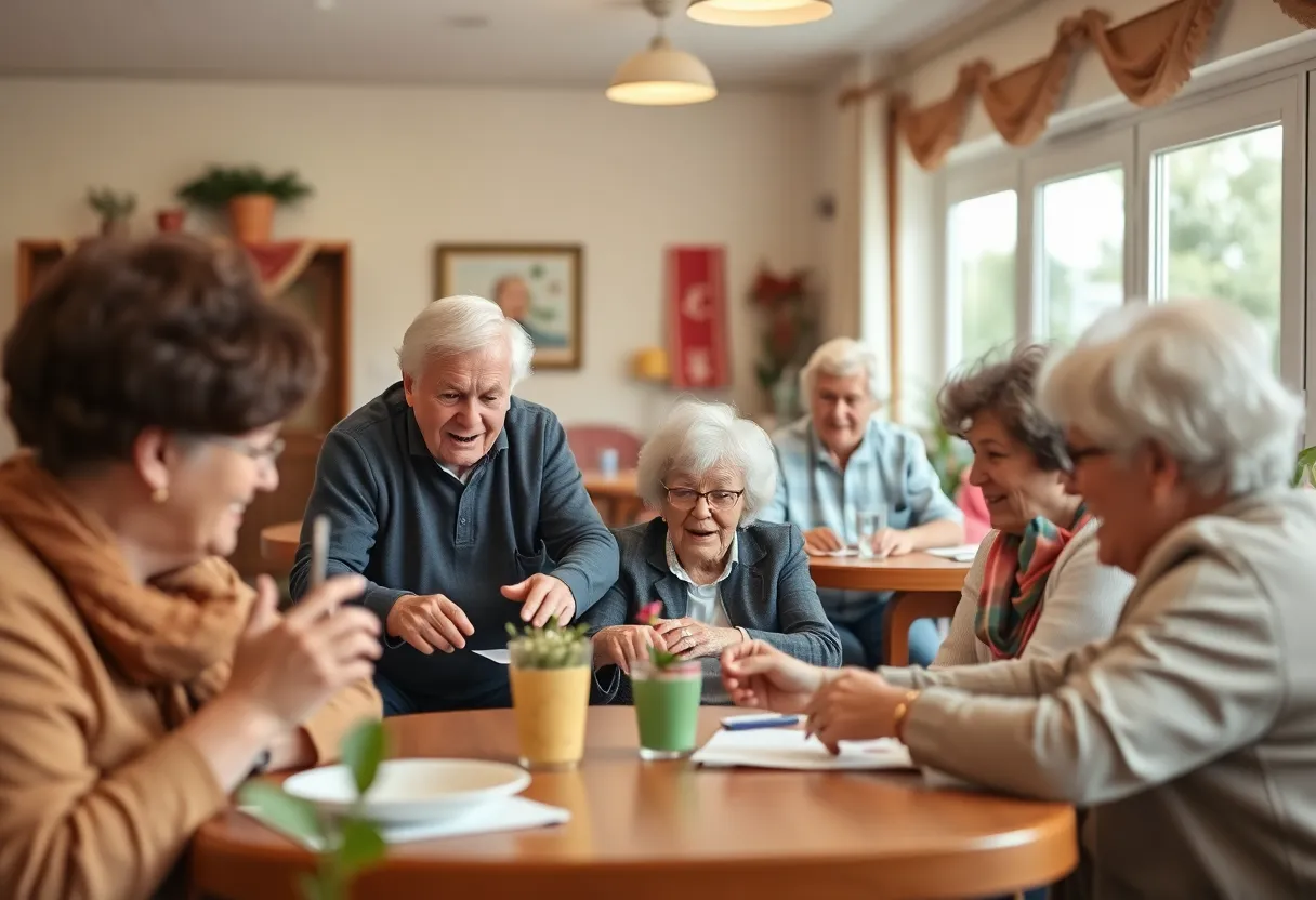 Elderly individuals participating in activities at the Oregon Area Senior Center