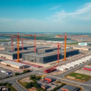 Construction site of the Plymouth Township gigafactory