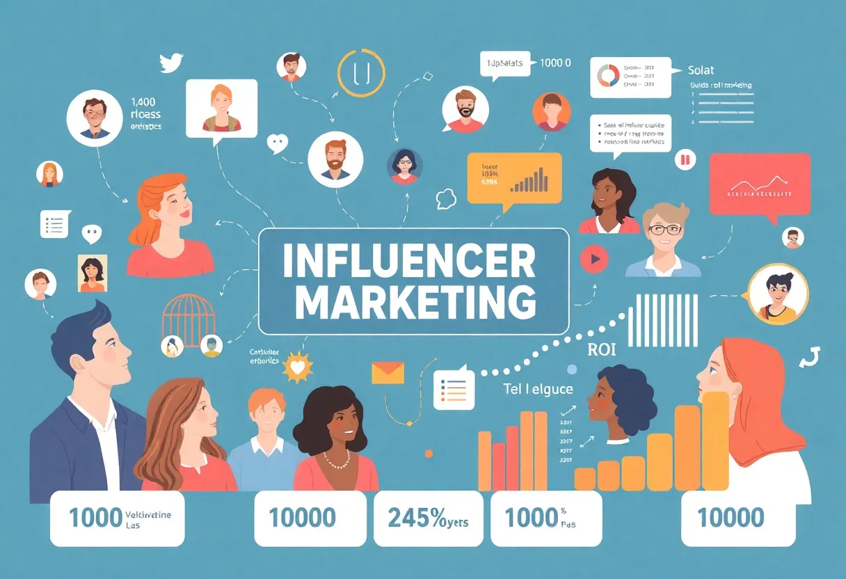 Visual representation of influencer marketing analytics and metrics