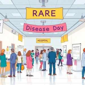 Celebration event for Rare Disease Day at a hospital