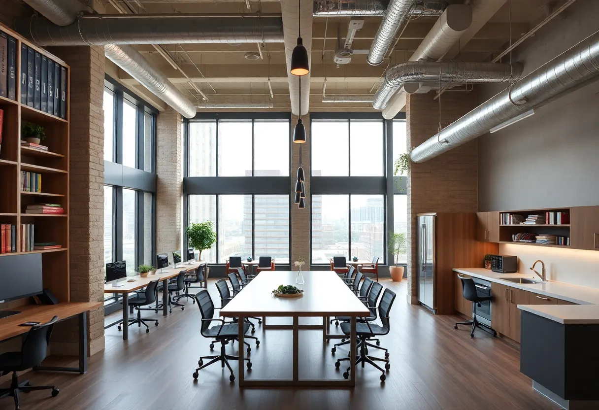 Modern workspace in the Book Tower, Detroit