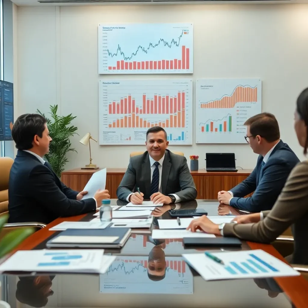 Interior view of the Reserve Bank of New Zealand office during a leadership change