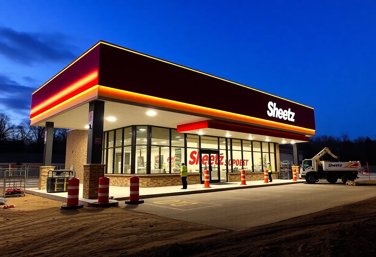 Construction site of the new Sheetz store in Chesterfield Township.