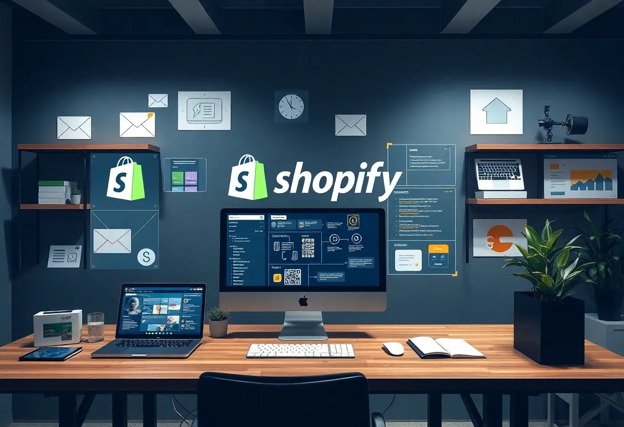 Digital Marketing Workspace with Shopify Tools