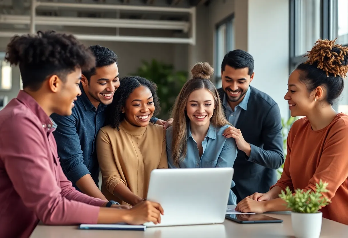 Young professionals collaborating in an office setting