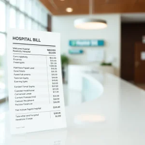 Image representing standardized hospital billing format displaying itemized charges.