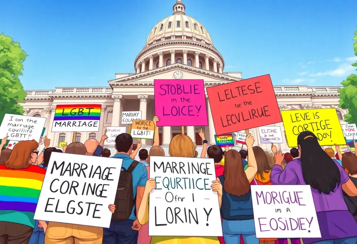 Rally for marriage equality at Michigan State Capitol