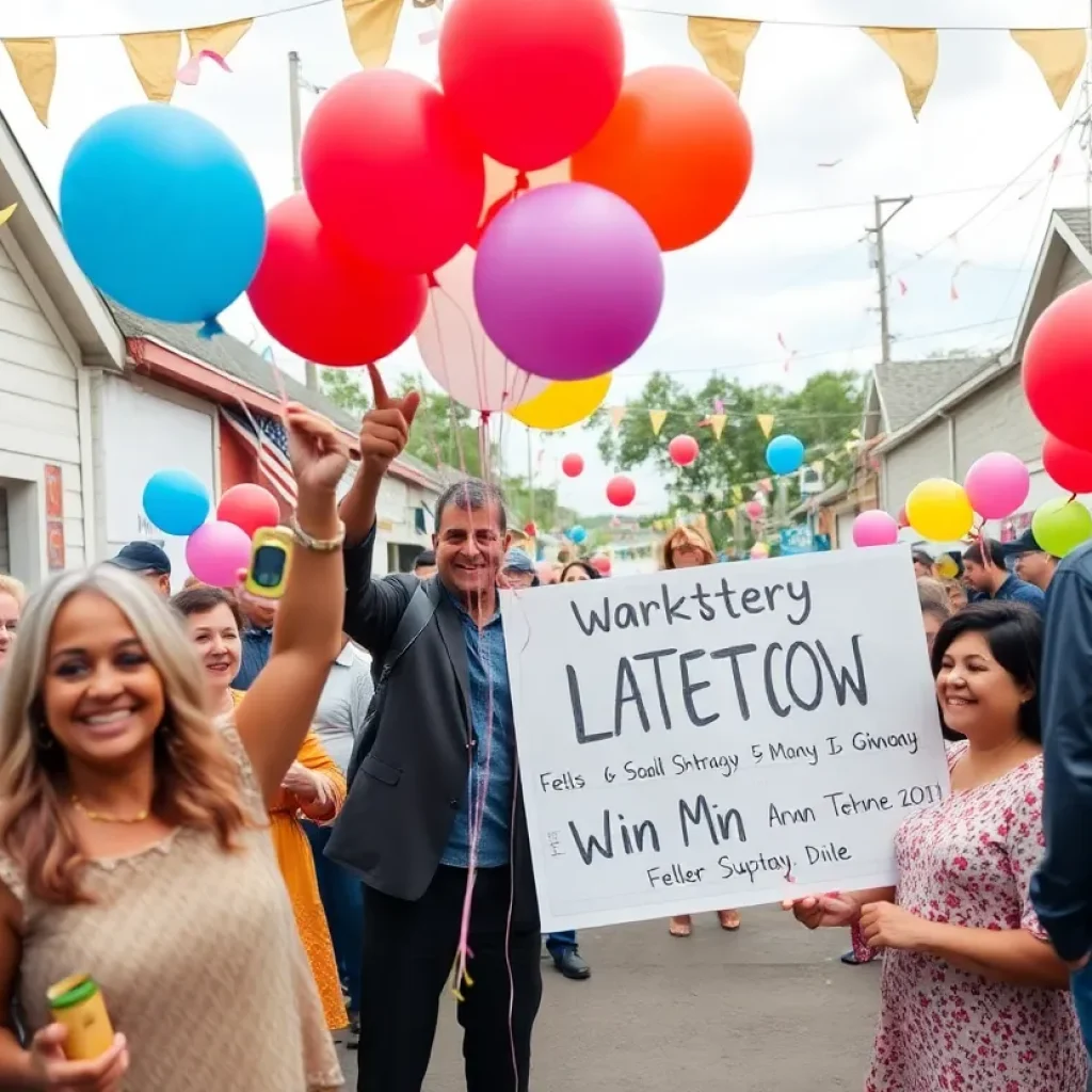 Celebration in Van Buren Township after a lottery win