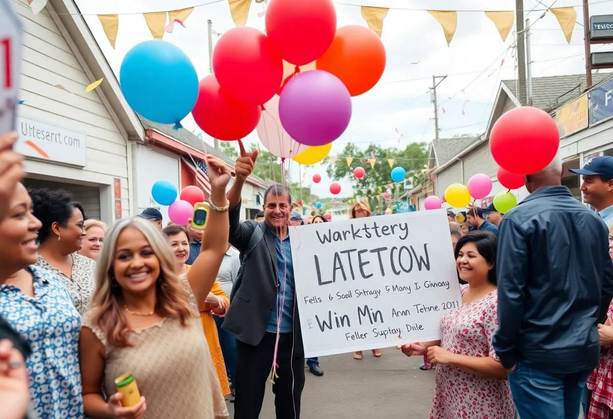 Celebration in Van Buren Township after a lottery win