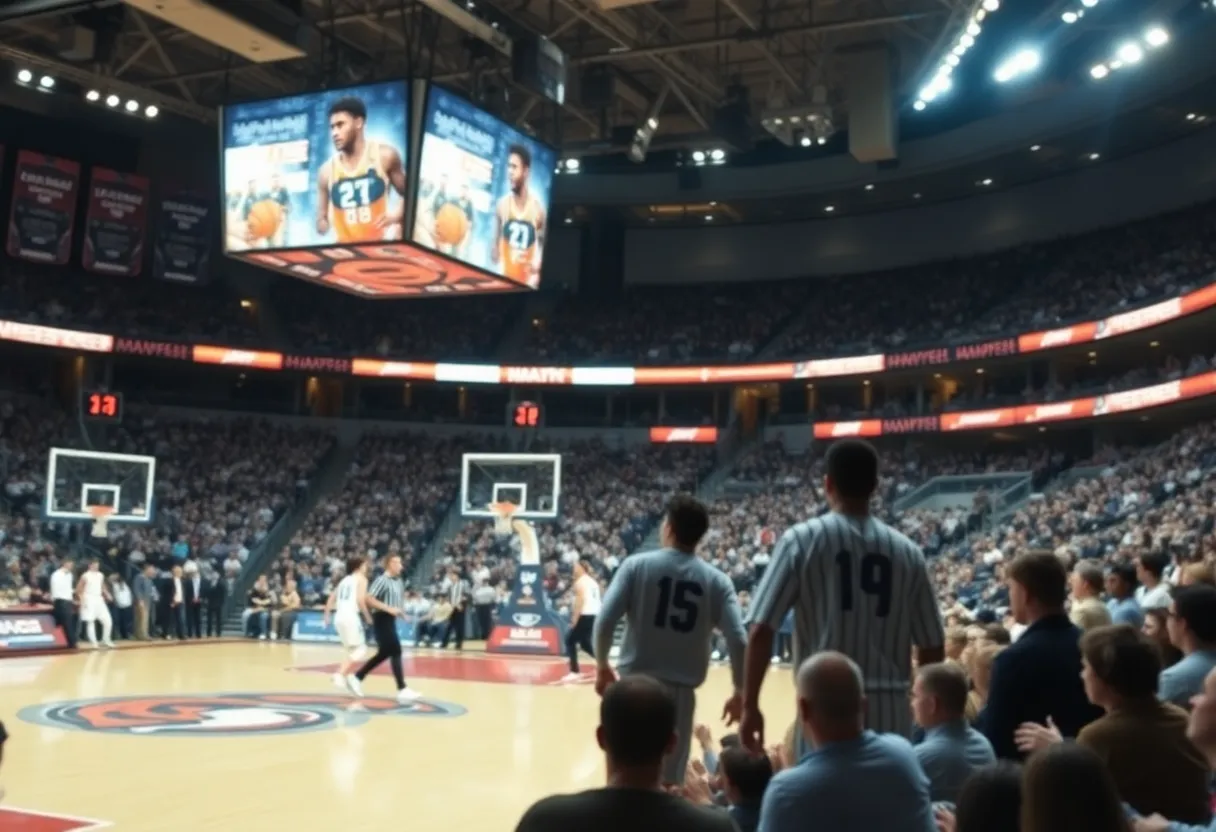 Wisconsin Badgers facing Michigan State in a basketball game