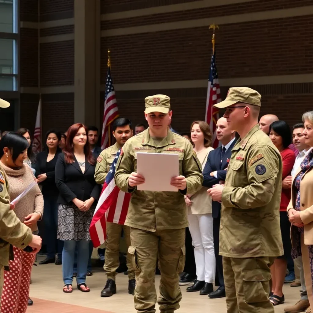 Send-off ceremony for soldiers in Ann Arbor