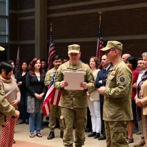 Send-off ceremony for soldiers in Ann Arbor