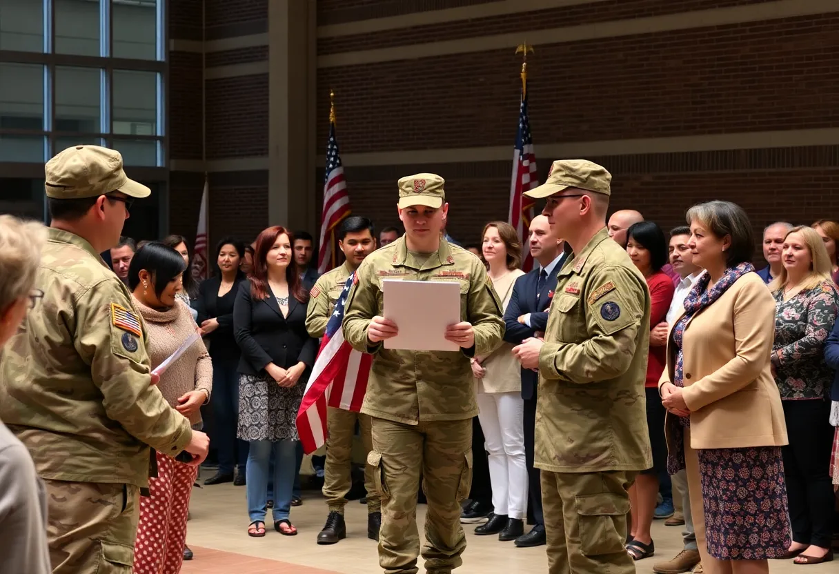 Send-off ceremony for soldiers in Ann Arbor