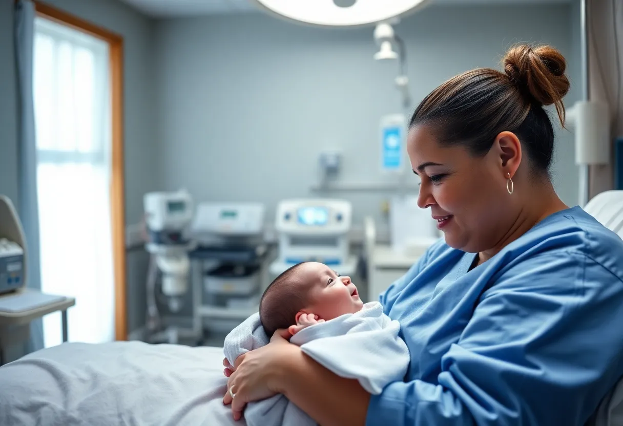 Hospital neonatal unit with caring medical staff