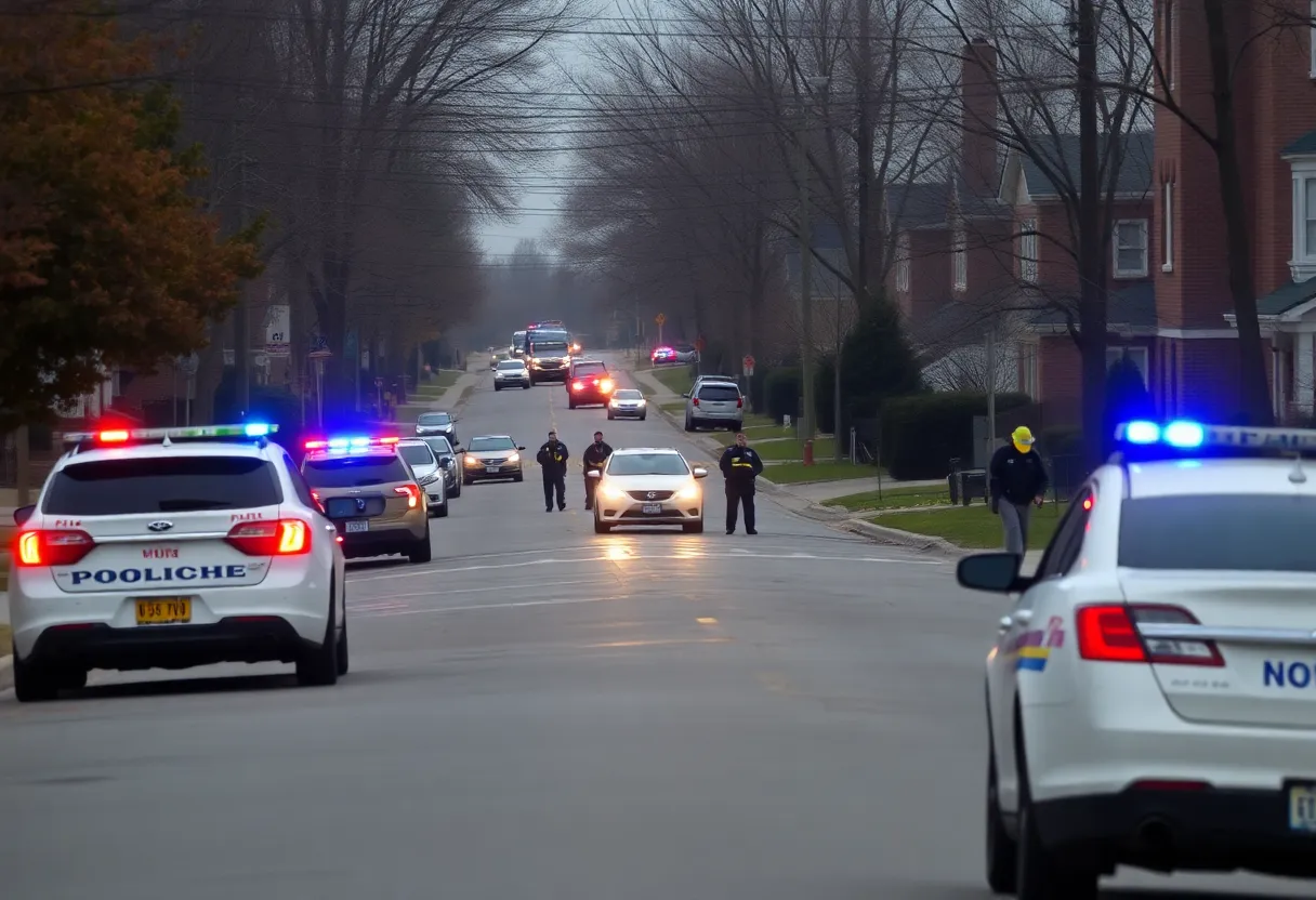 Police at a crime scene in Dearborn Heights, MI