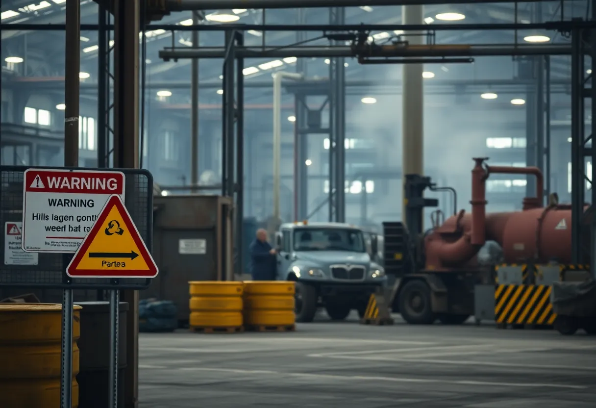 Workplace safety signs at Dundee Engine Plant