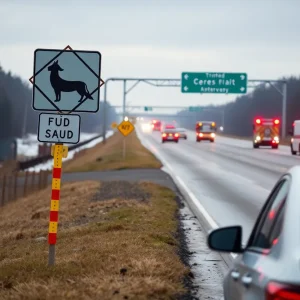 Scene of an accident on a highway in Michigan