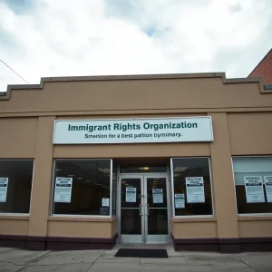 Office space of the Michigan Immigrant Rights Center with eviction notices