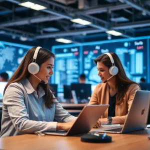 Illustration of Microsoft AI service agents in action