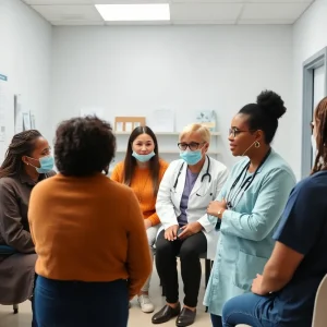 Exterior view of Ohio Valley Health Center with patients outside