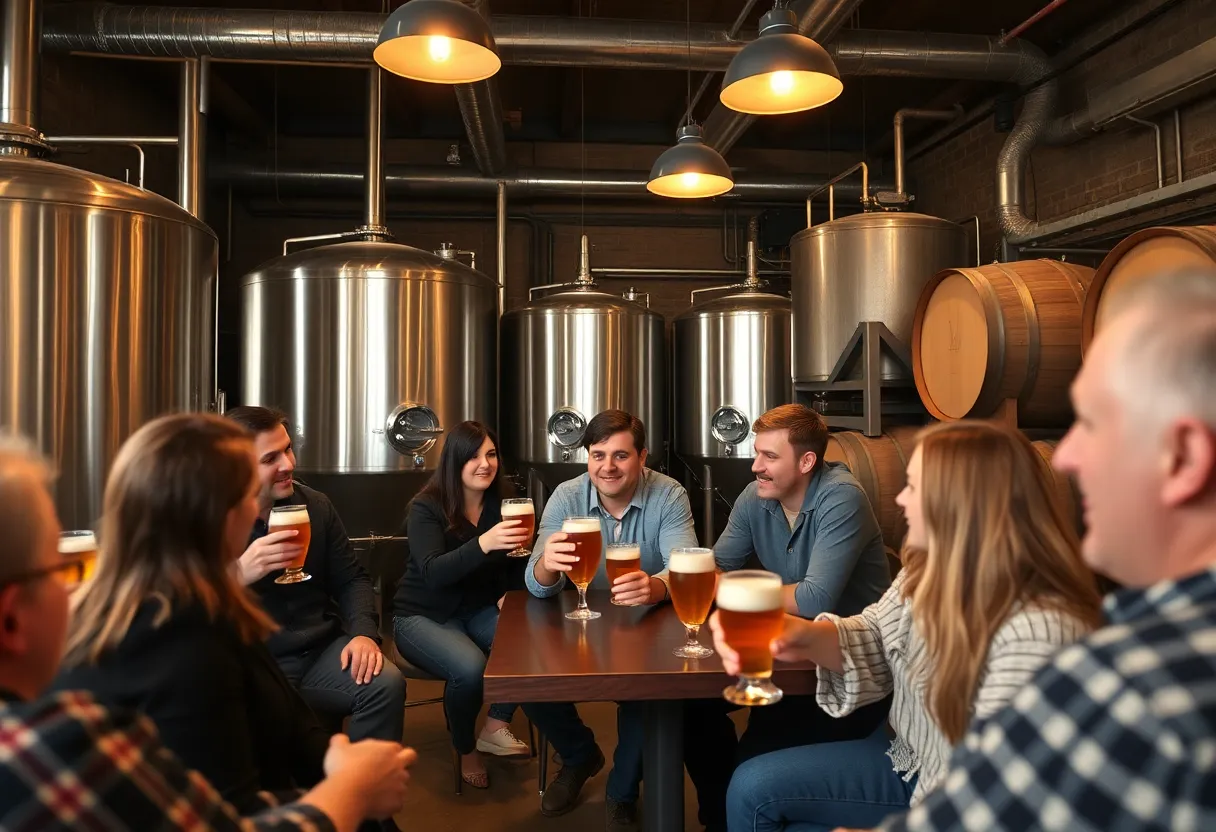 People enjoying craft beer in Old Nation Brewing Co.