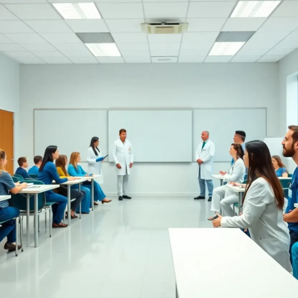 Campus of Patient Experience University showcasing healthcare professionals learning together