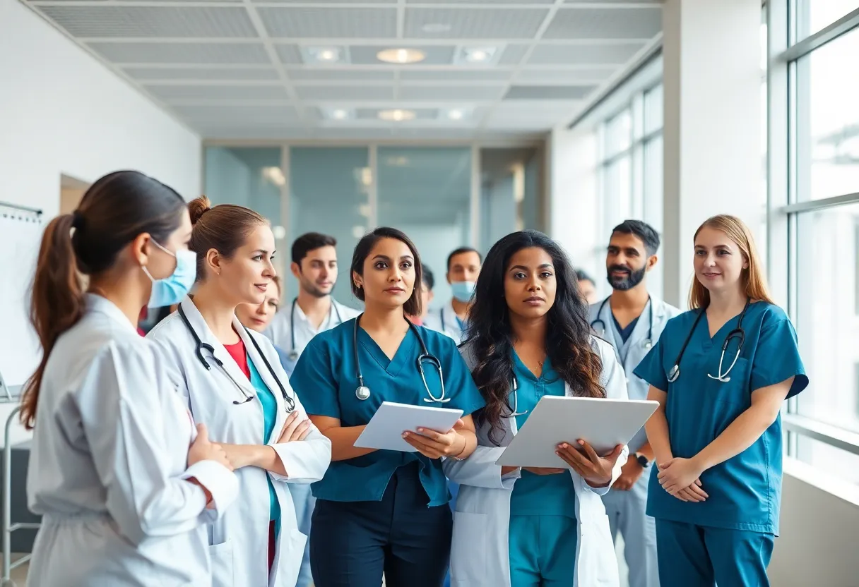 Healthcare professionals participating in a training session at Patient Experience University.