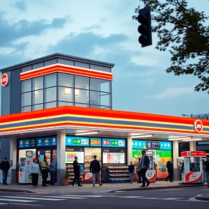 Artist's rendering of proposed Sheetz gas station and convenience store in Canton Township