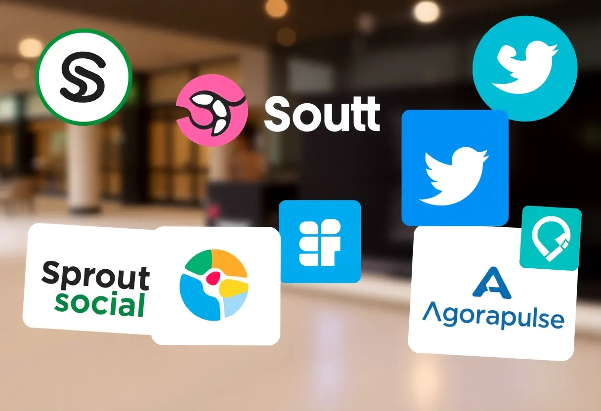 Collection of social media management tool logos