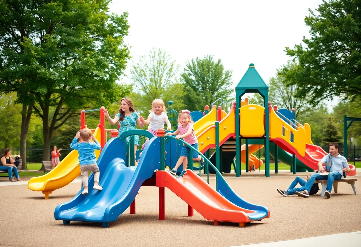 Children enjoying playtime at Soroptimist Park