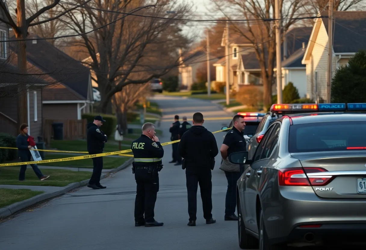 Police scene in Westland, Michigan after a tragic incident.