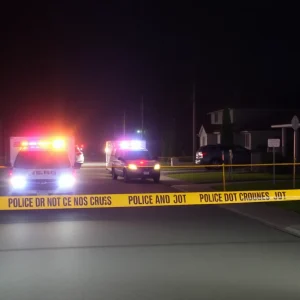 Police emergency scene in Westland neighborhood